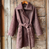 Bordo toņa 100% vilnas ziemas halāts/pusmētelis bez oderes M