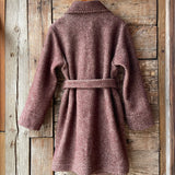 Bordo toņa 100% vilnas ziemas halāts/pusmētelis bez oderes M