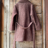 Bordo toņa 100% vilnas ziemas halāts/pusmētelis bez oderes M