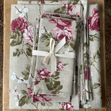 Lina galdauts ar vintage stila rožu dizainu, dažādi izmēri