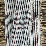 Sarkanas, melnas un baltas svītriņas, vilnas auduma grīdceliņš ~80x150cm