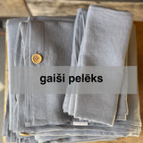 Palags ar gumiju no GAIŠI PELĒKA toņa viegli mīkstināta lina auduma, dažādi izmēri