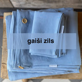Palags ar gumiju no GAIŠI ZILA toņa viegli mīkstināta lina auduma, dažādi izmēri