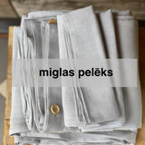 Palags ar gumiju no GAIŠI MIGLAS PELĒKA toņa viegli mīkstināta lina auduma, dažādi izmēri