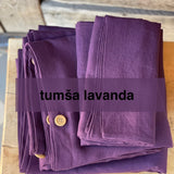 Palags ar gumiju no TUMŠAS LAVANDAS toņa viegli mīkstināta lina auduma, dažādi izmēri