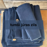 Palags ar gumiju no TUMŠI JŪRAS ZILA toņa viegli mīkstināta lina auduma, dažādi izmēri