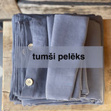 TUMŠI PELĒKS tonis | Spilvendrāna no mīkstināta 100% lina | Dažādi izmēri
