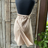 Pusnakts zila mīkstināta lina pirts kleita ar sasienamām jostas bantēm